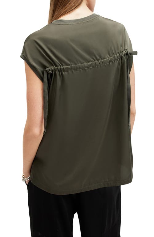 Shop Allsaints Kalma Cap Sleeve Cotton T-shirt In Tarmac Green