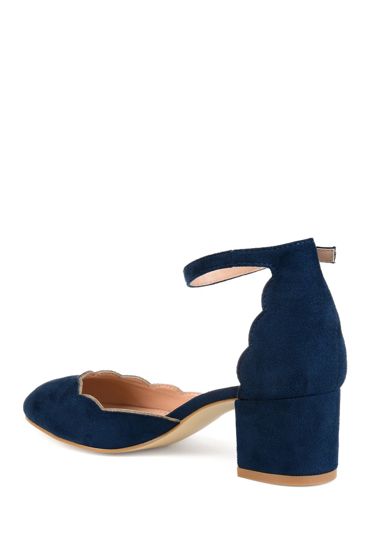 Journee Collection Edna Scallop Trim Pump In Navy2