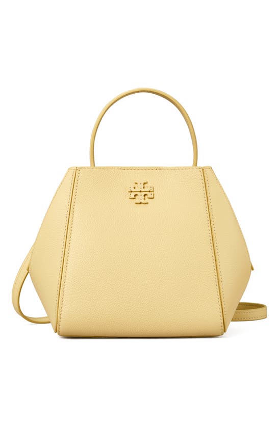Shop Tory Burch Small Mcgraw Leather Bucket Bag In Lemon