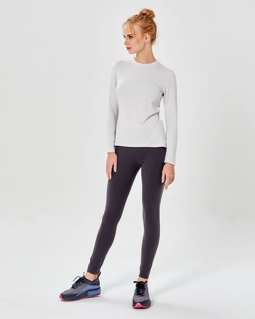 Shop Rebody Active Pima Going Long Sleeve Top In Ice Grey