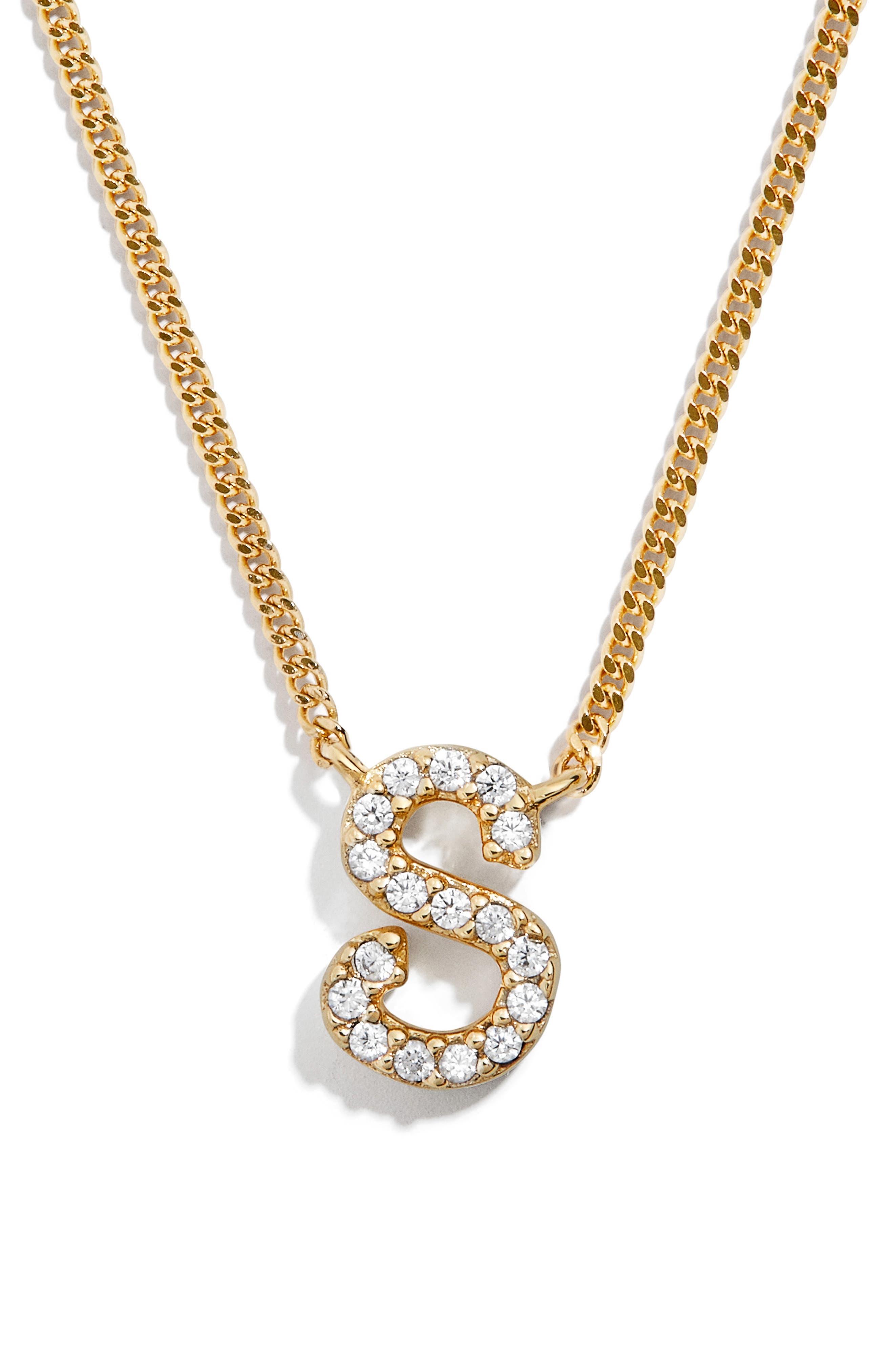 Baublebar Crystal Graffiti Initial Pendant Necklace In Gold S