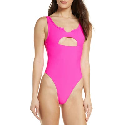 Frankies Bikinis Cody Cutout One-Piece Swimsuit, Pink