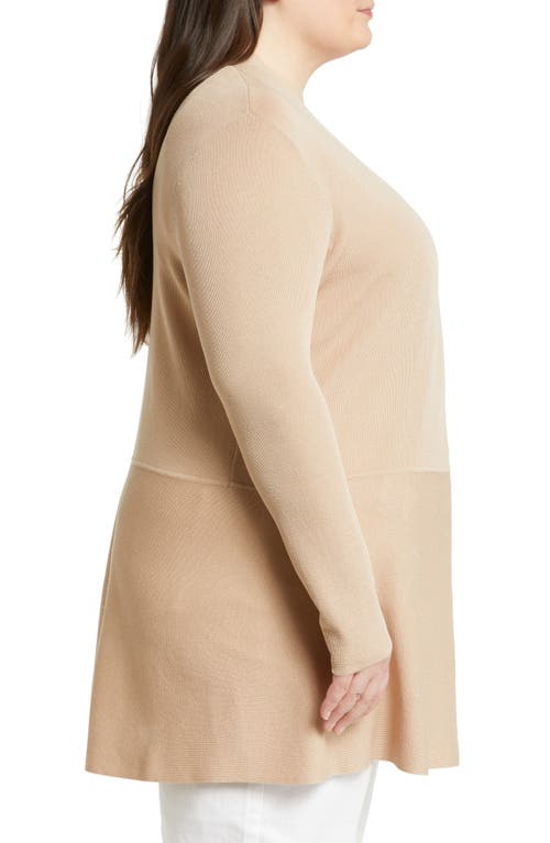 Shop Anne Klein Monterey Open Front Cardigan In Latte