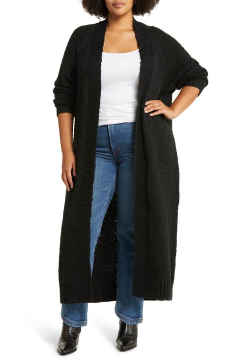 Treasure & Bond Oversize Cardigan in Black at Nordstrom, Size 2x