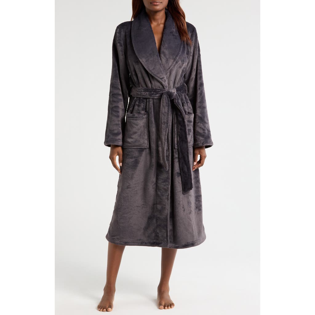 Nordstrom Shawl Collar Plush Longline Robe In Grey Stonehenge