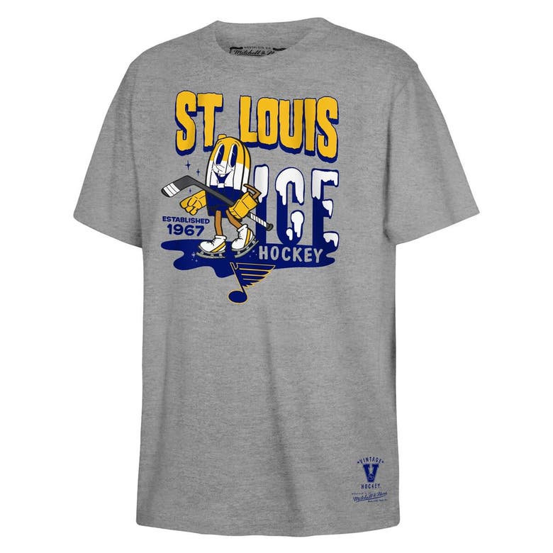 Shop Mitchell & Ness Youth  Gray St. Louis Blues Popsicle T-shirt
