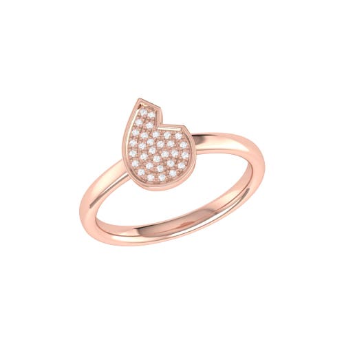 Shop Luvmyjewelry Street Cycle Open Teardrop Sterling Silver Diamond Ring In 14kt Rose Gold Vermeil