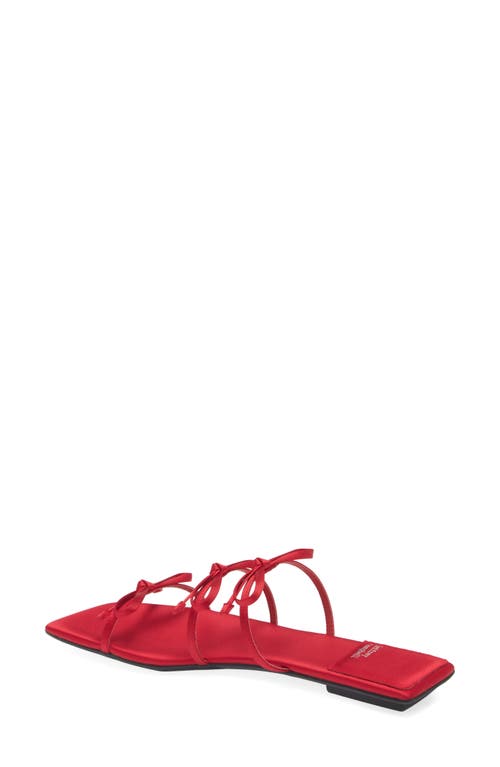 Shop Jeffrey Campbell Bowz Slide Sandal In Red Satin