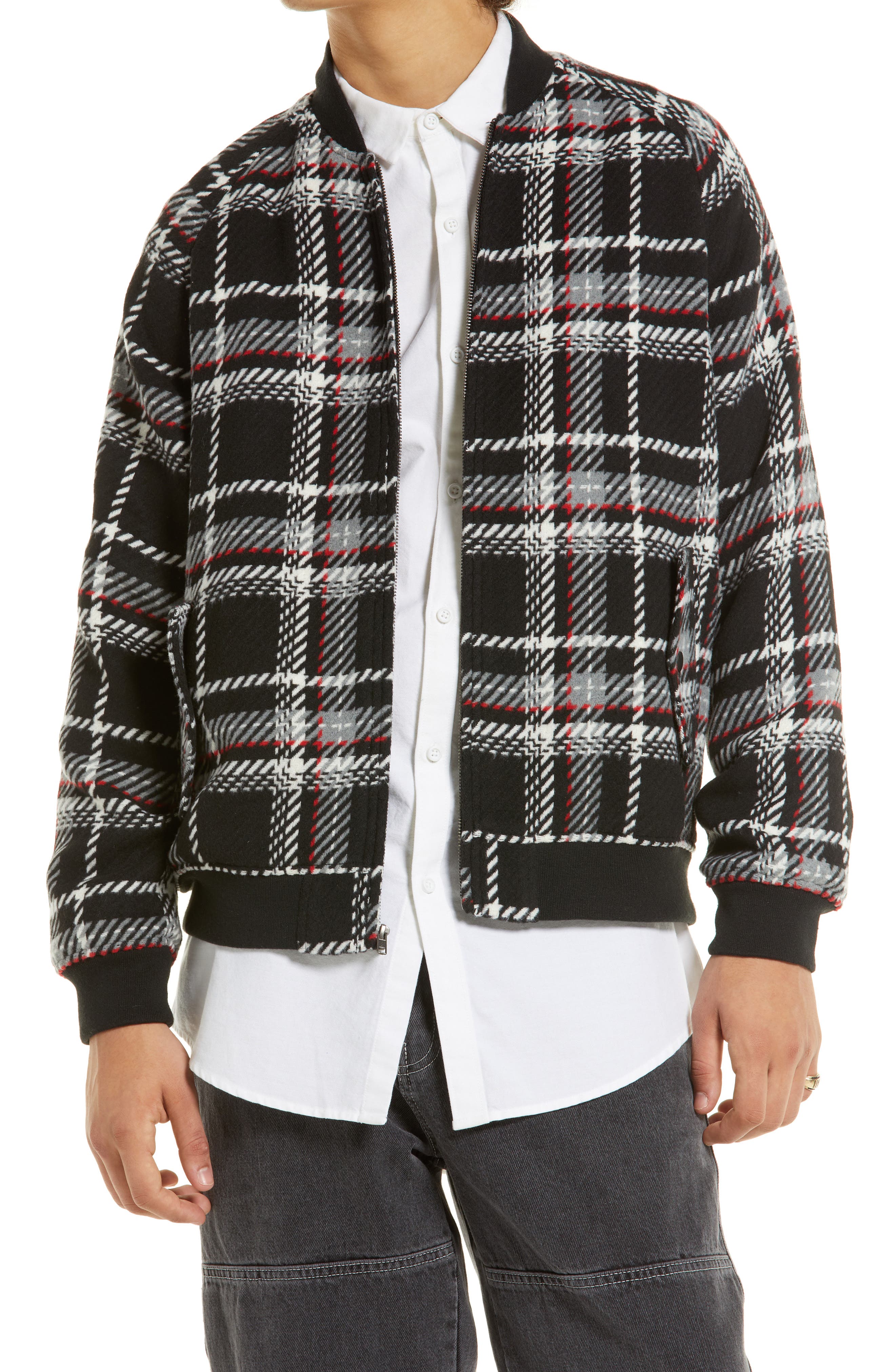flannel bomber jacket