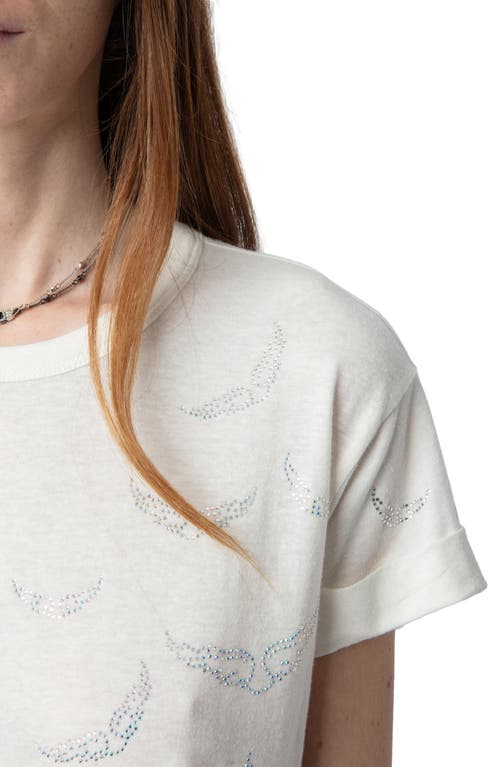 ZADIG & VOLTAIRE ZADIG & VOLTAIRE ANYA RAIN STRASS WINGS EMBELLISHED GRAPHIC T-SHIRT