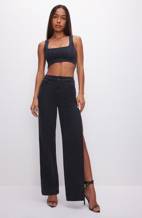 Shop Good American Denim Sports Bra In Black269