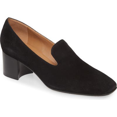 Aquiatalia Jill Water Resistant Square Toe Loafer Pump- Black