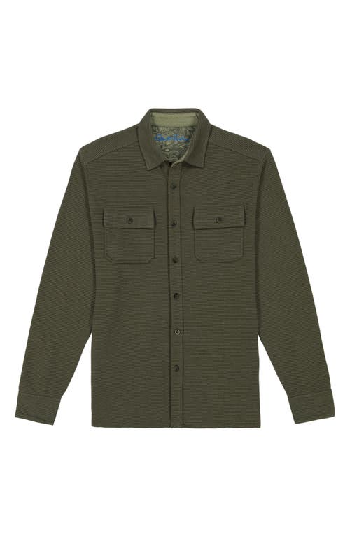 Shop Robert Graham Brunner Knit Button-up Shirt In Olive