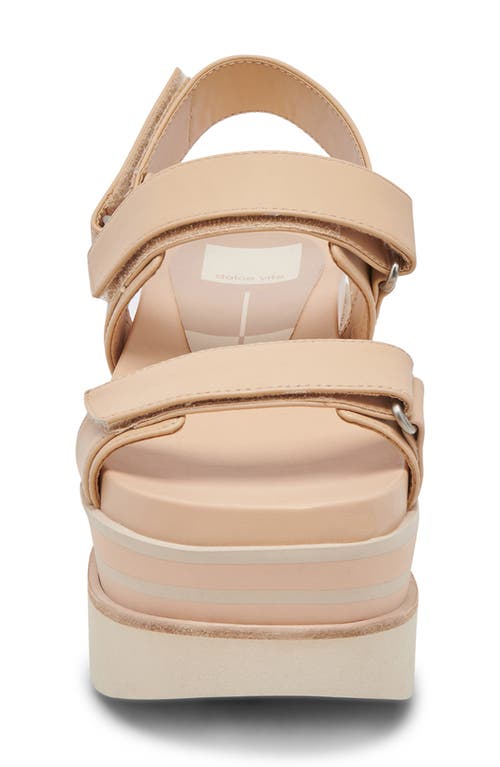 Shop Dolce Vita Izak Platform Wedge Sandal In French Vanilla Leather