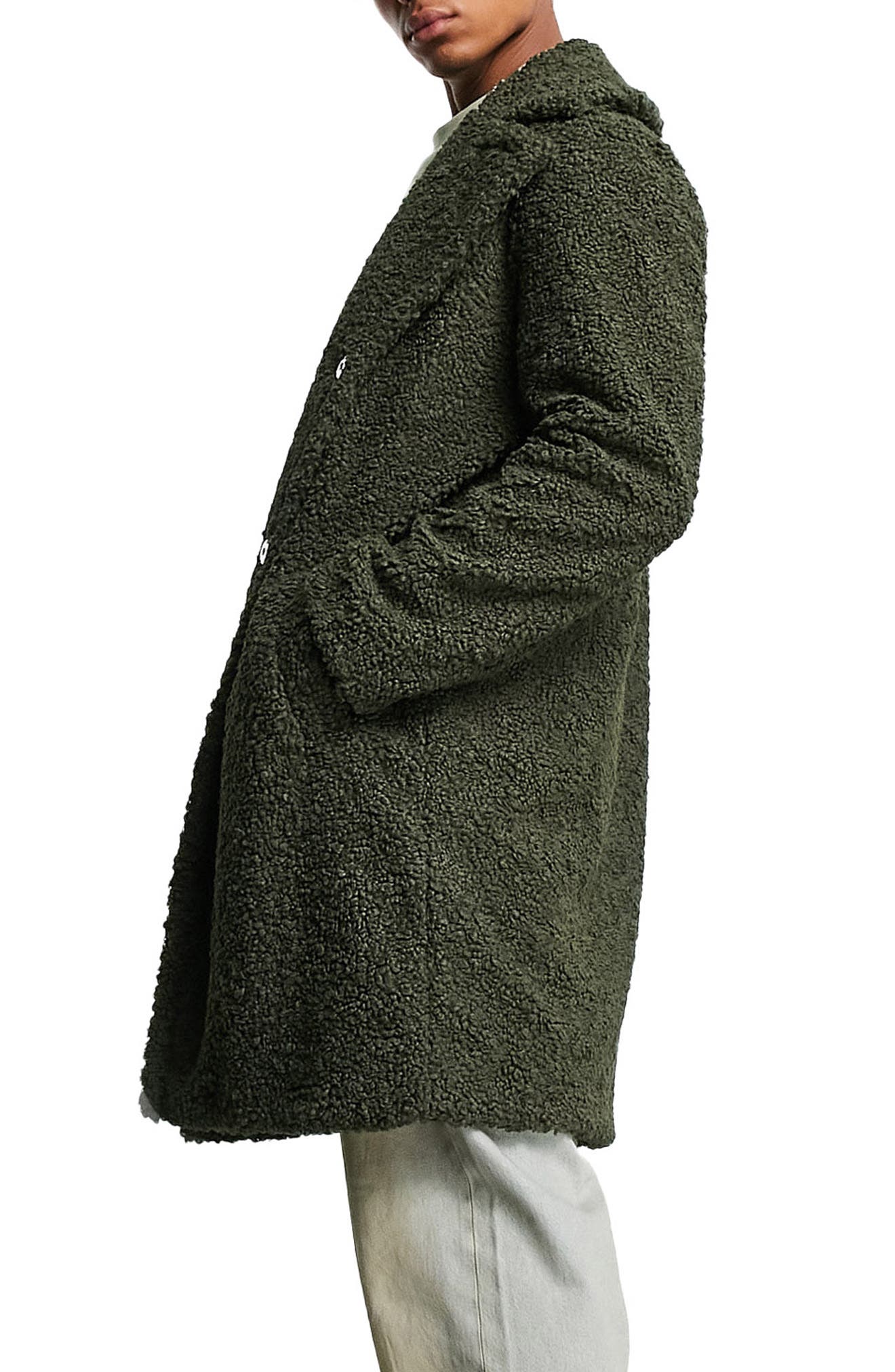 Topman P65 Borg Fleece Overcoat | Nordstrom