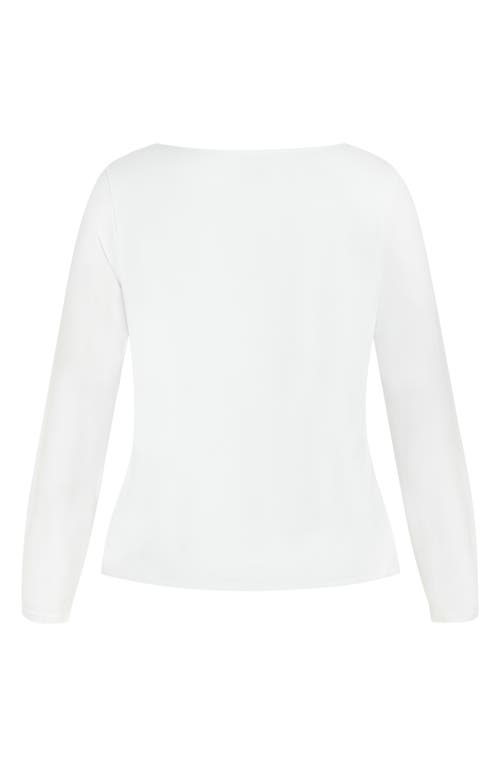 Shop City Chic Liz Scoop Neck Jersey Top In White