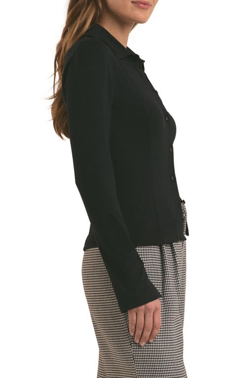 Favorite Daughter The Trinity Jersey Button-up Shirt In Black