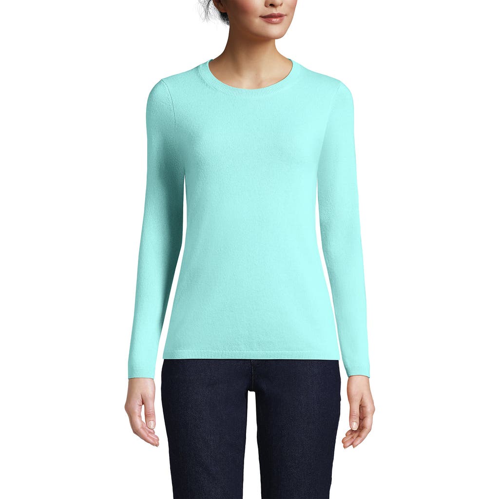 Lands' End Cashmere Sweater In Pale Aqua Ice