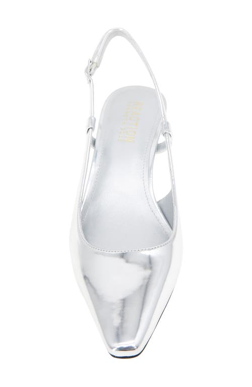 Reaction Kenneth Cole Maggie Kitten Heel Slingback Pump In Silver