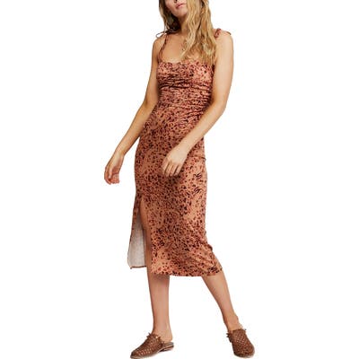 Free People Show Stopper Body-Con Midi Dress, Brown