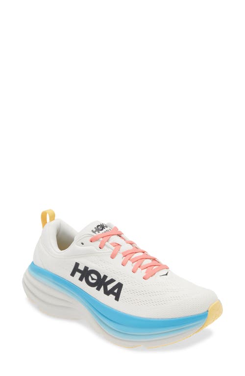 Shop Hoka Bondi 8 Running Shoe In Blanc De Blanc/swim Day