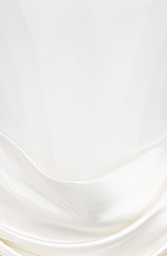 Shop House Of Cb Persephone Strapless Satin Corset Cocktail Dress In Ivory