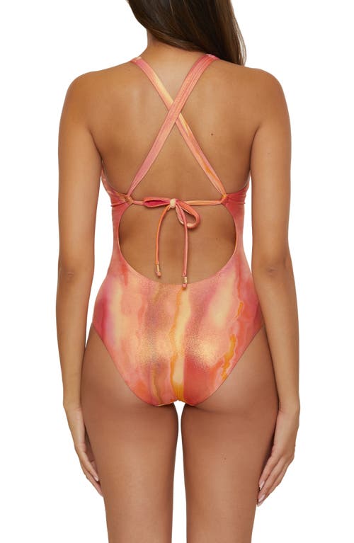 Shop Becca Solar Energy One-piece Swimsuit In Orange Multi