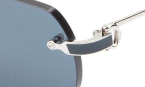 Shop Cartier 55mm Rimless Oval Sunglasses In Silver