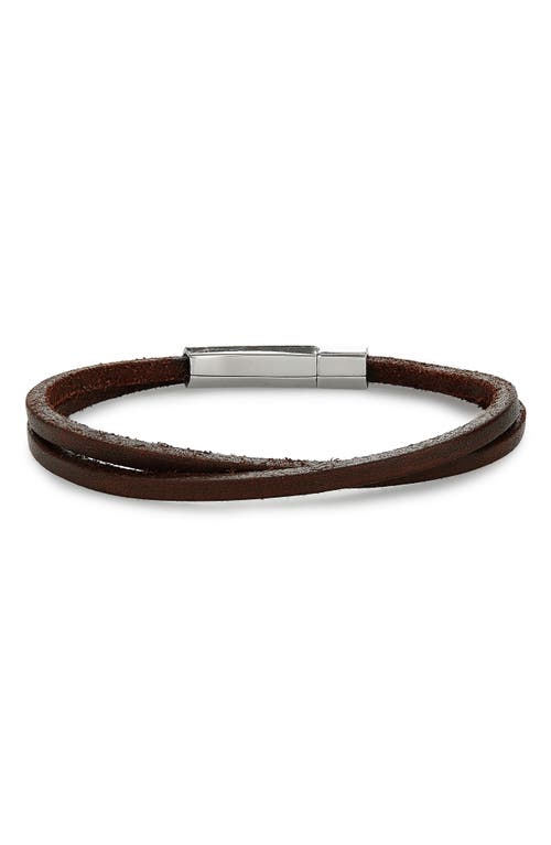 Jonas Studio Leather Wrap Bracelet in Brown