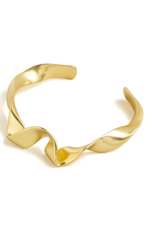 Twisted Ribbon Cuff Bracelet in Vintage Gold
