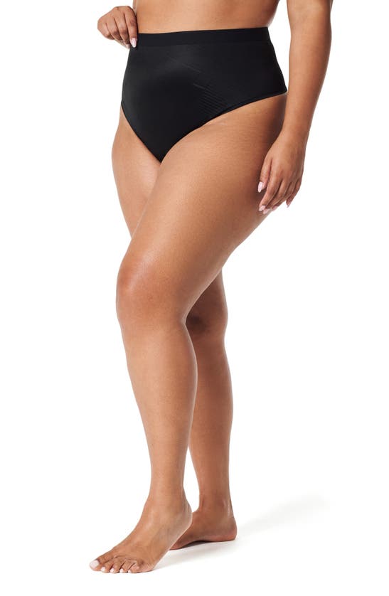 Shop Spanx Thinstincts 2.0 Printed Power Thong In Very Black