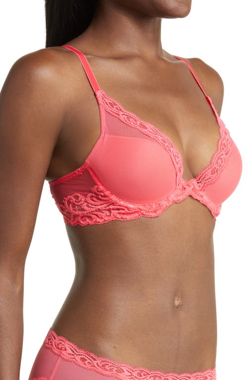 Natori Feathers Contour Plunge Bra In Hibiscus