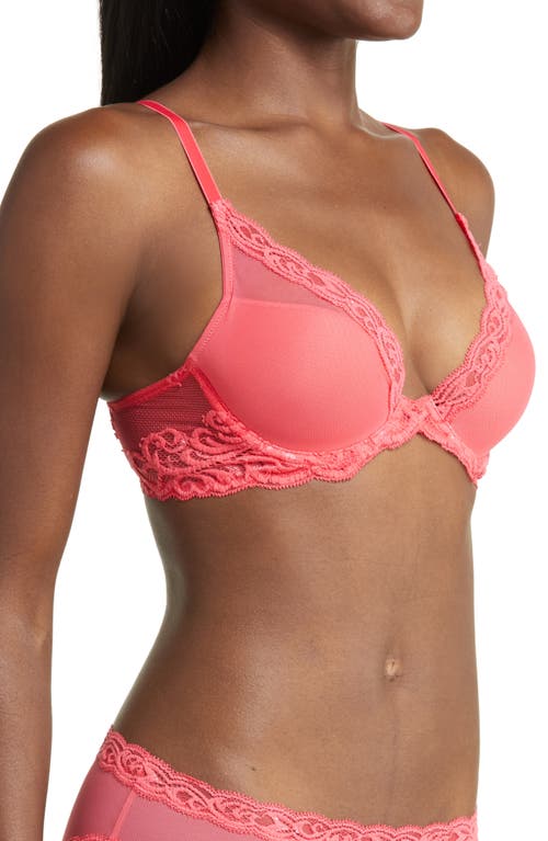 Shop Natori Feathers Plunge T-shirt Bra In Hibiscus