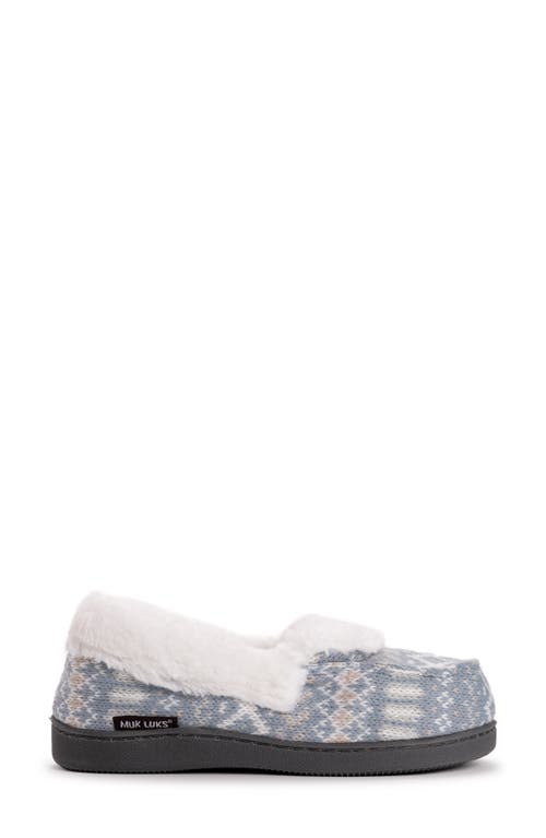 Muk Luks Anais Faux Fur Moccasin Slipper In Silver Fox