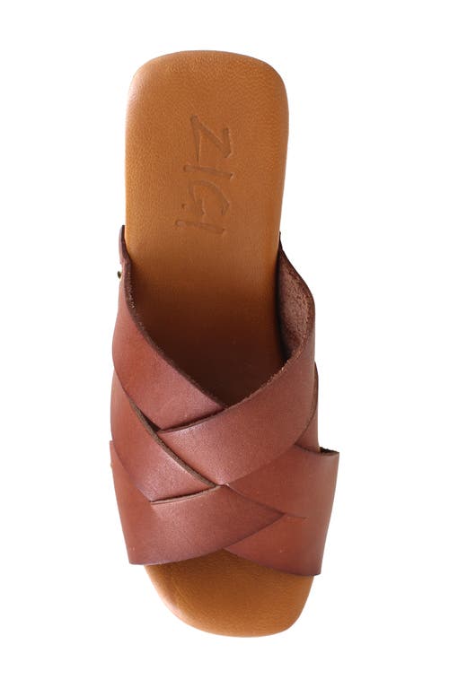 Zigi Suriel Platform Slide Sandal In Tan Leathe