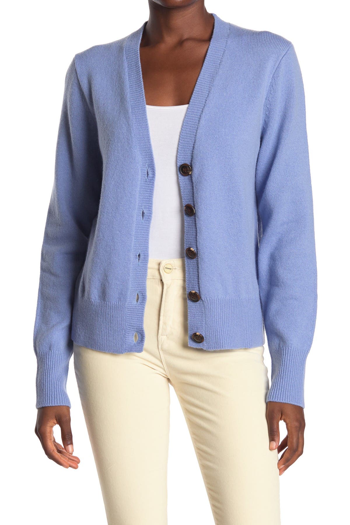 ganni blue cardigan