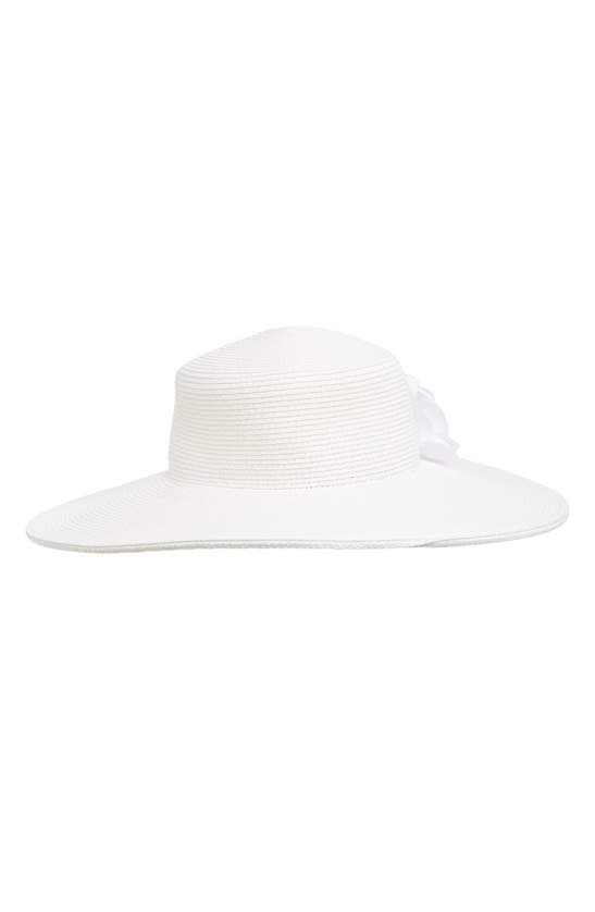 Shop Bcbg Rosette Boater Hat In White