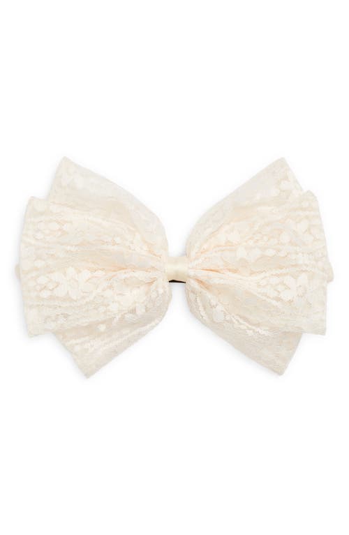 Lace Bow Barrette in Ivory