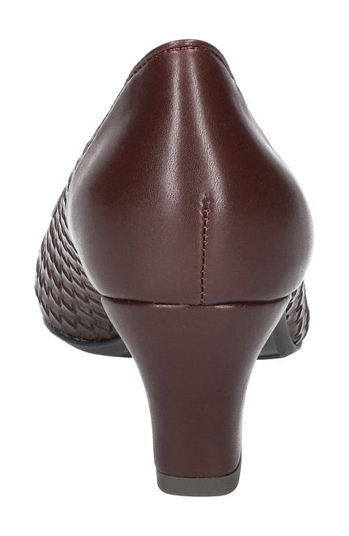Shop Easy Street Wes Cap Toe Pump In Brown Woven Embossed