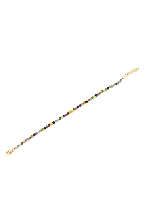 EF Collection Beaded Bracelet in 14K Yellow Gold/Tourmaline