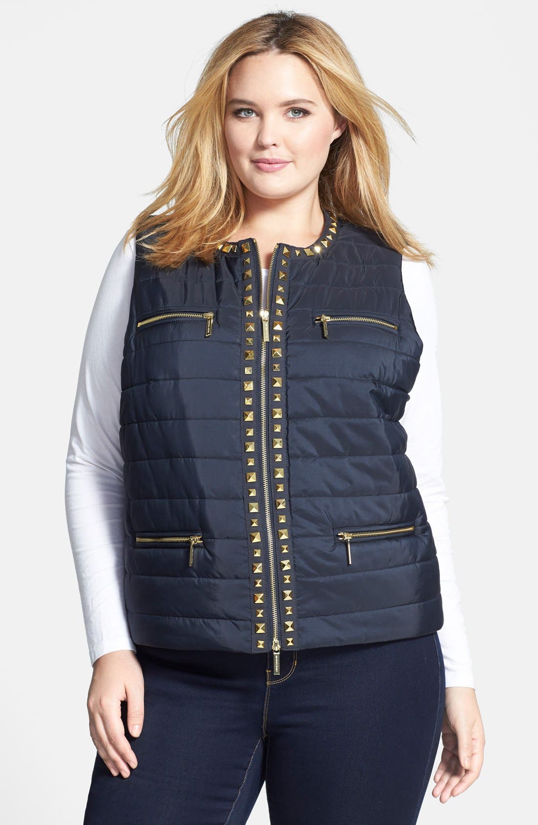 michael kors stud trim dress