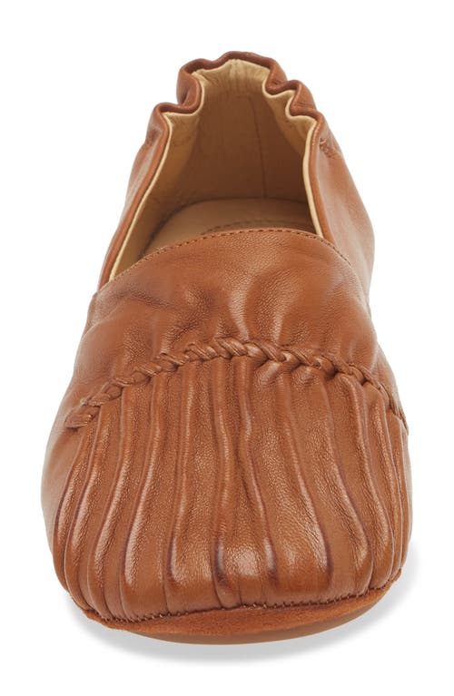 Shop Chocolat Blu Cam Flat In Camel Leather