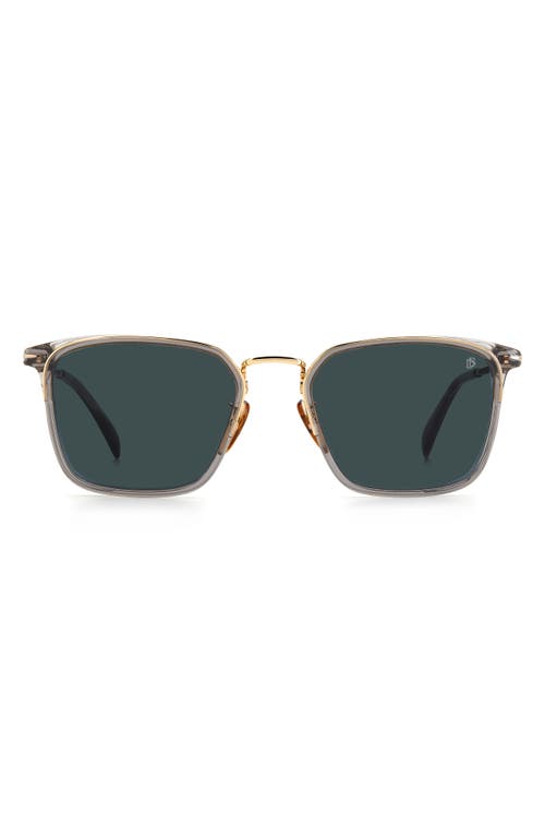 David Beckham Eyewear 56mm Rectangular Sunglasses in Gold Grey /Blue