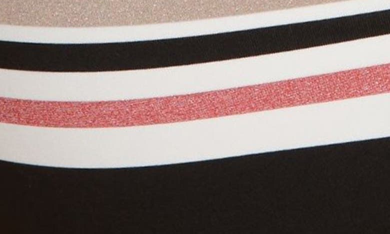 Cache Coeur Riviera Stripe One-piece Maternity Swimsuit In Black