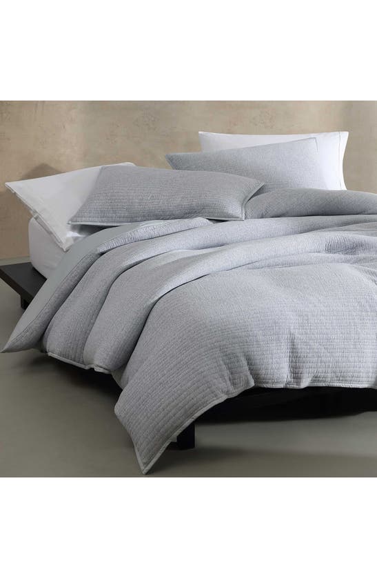 Shop Calvin Klein Mélange Quilted Jersey Duvet Cover & Shams Set In Blue