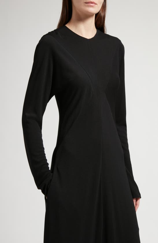 Shop The Row Venusia Long Sleeve Paneled Maxi Dress In Black