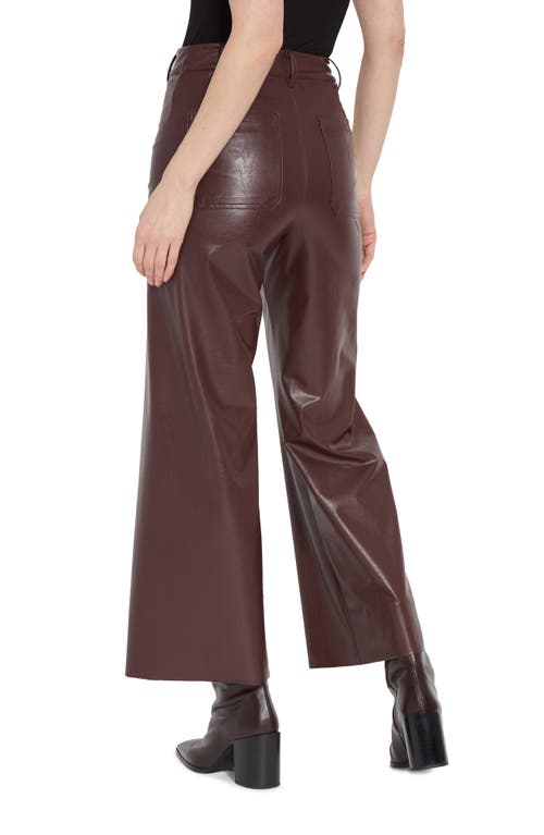 Shop Lyssé High Waist Faux Leather Wide Leg Pants In Deep Burgundy