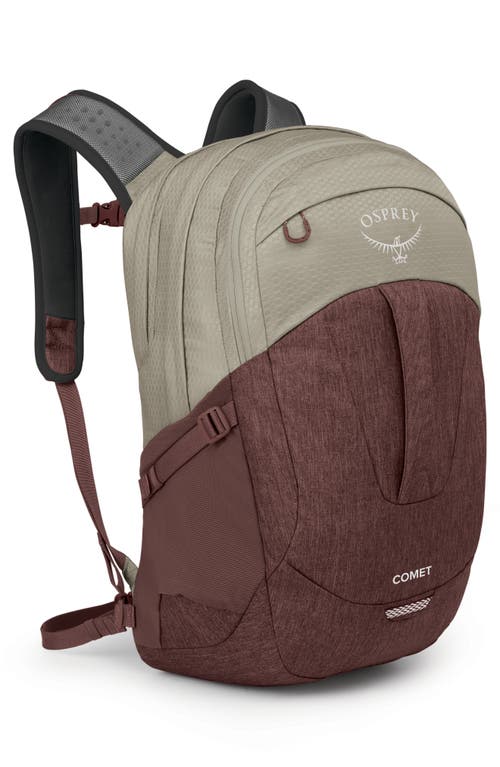 Shop Osprey Comet Backpack In Sawdust Tan/raisin Red