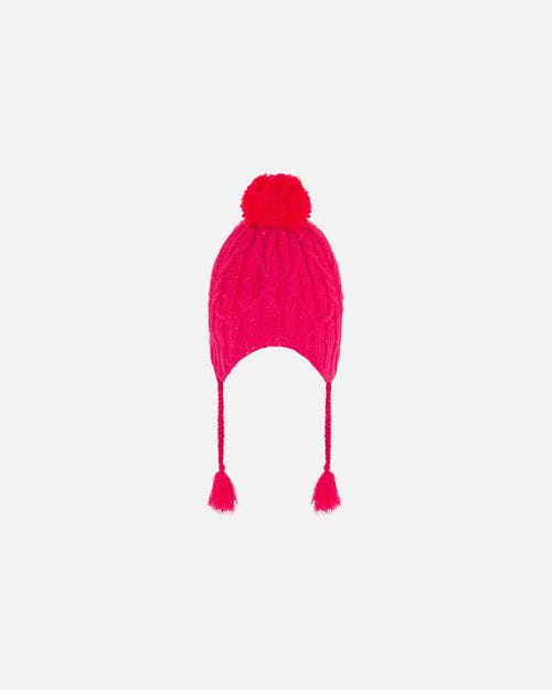 Deux Par Deux Girl's Peruvian Knit Hat Fuschia Pink In Beetroot Purple