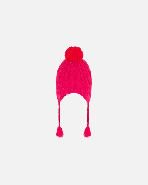 Shop Deux Par Deux Girl's Peruvian Knit Hat Fuschia Pink In Beetroot Purple